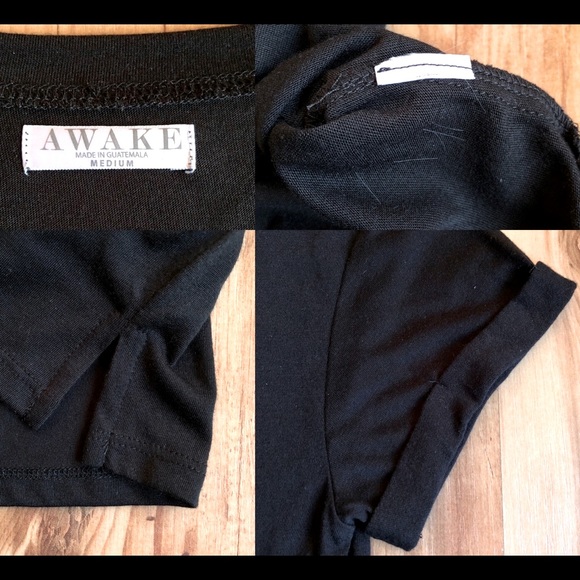 NEW AWAKE Graphic Tee Shirt SLEEP NOW ADVENTURE LATER Black Medium Women’s NWOT - Picture 5 of 13